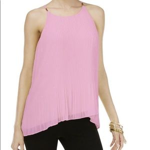 THALIA SODI PLEATED DRESSY CHIFFON SLEEVELESS HALTER TOP